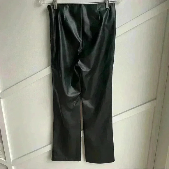 Zara Black flare faux leather pants leggings size S - Picture 9 of 9